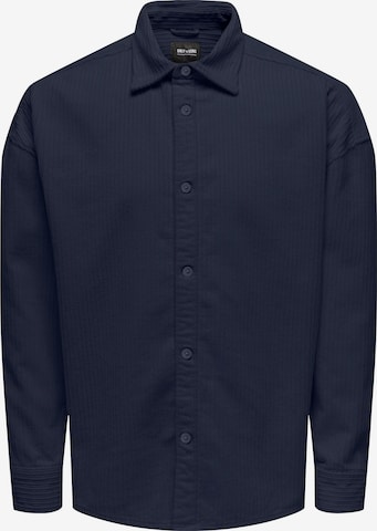 Only & Sons Comfort fit Button Up Shirt 'LEDGER' in Blue: front