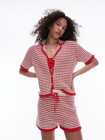 TOPSHOP Knit cardigan in Red