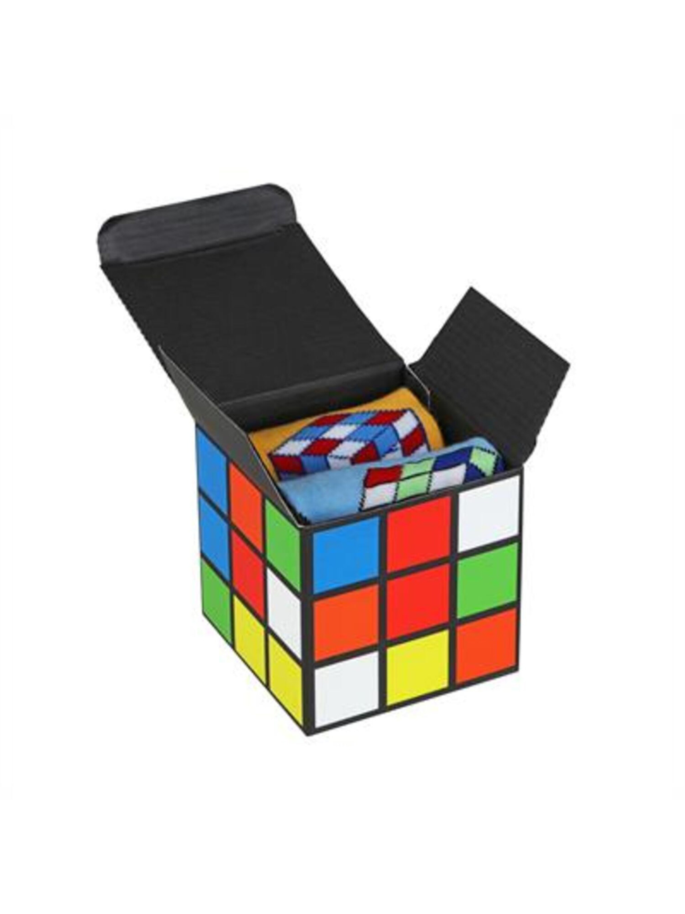 Crea Socks Sokken 'Zauberwürfel' in Geel