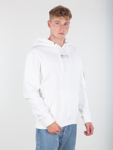 Felpa di ALPHA INDUSTRIES in bianco: frontale