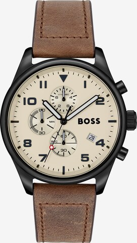BOSS Analog Watch in Brown: front