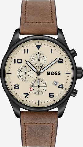 BOSS Black Analog Watch in Brown: front