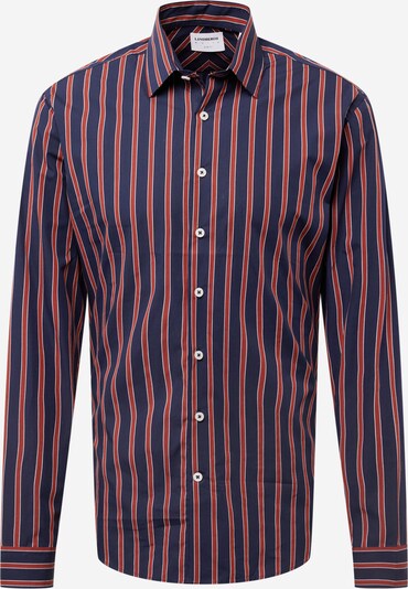 Lindbergh Košeľa 'Striped shirt L/S' - námornícka modrá / hrdzavo červená / biela, Produkt