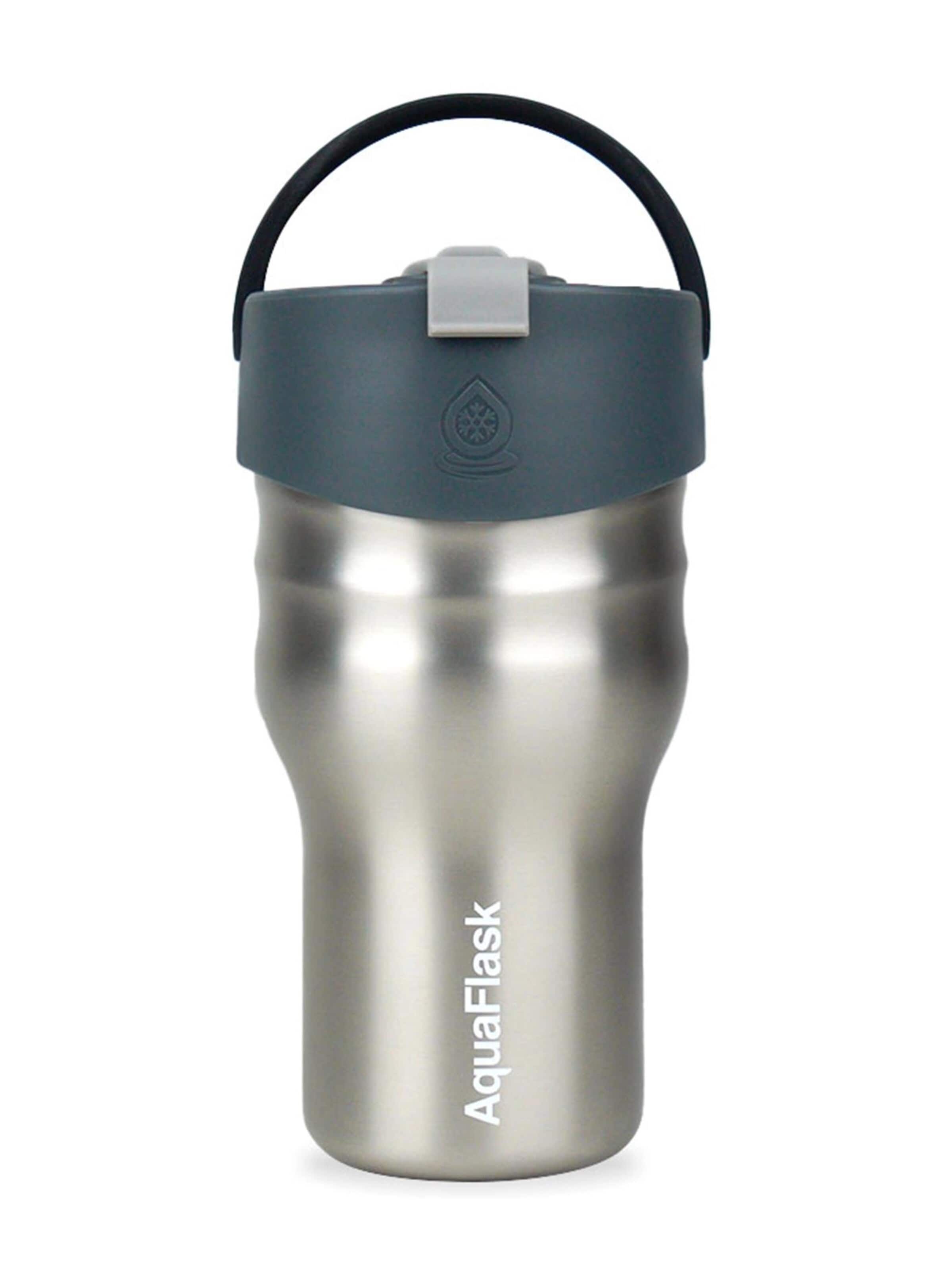 AquaFlask Láhev na vodu 'AquaFlask Termoláhev TUMBLER 591 ml' – stříbrná: přední strana