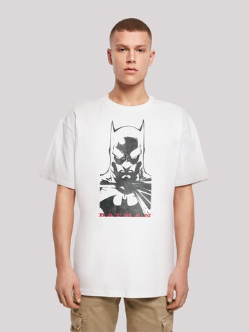 F4NT4STIC Shirt 'DC Comics Batman Solid Stare' in Wit: voorkant