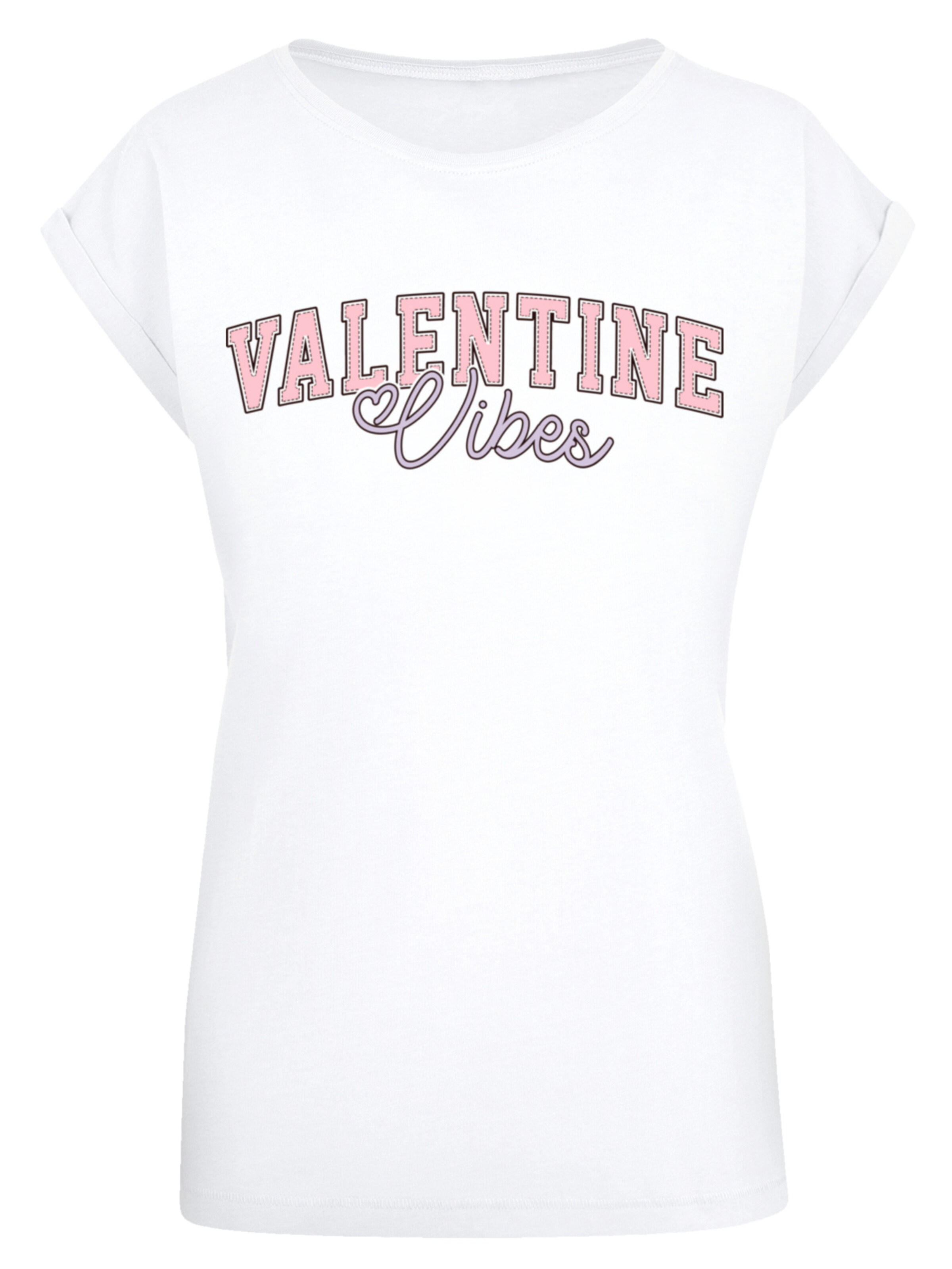 F4NT4STIC T-Shirt 'Valentinstag Valentine Vibes' in Weiß: Vorderseite