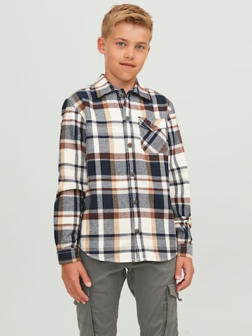 Jack & Jones Junior Comfort Fit Hemd in Beige: predná strana