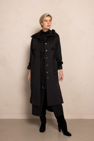 Zhrill Between-Seasons Coat in Black: front