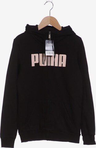 PUMA Sweatshirt & Zip-Up Hoodie in S in Black: front