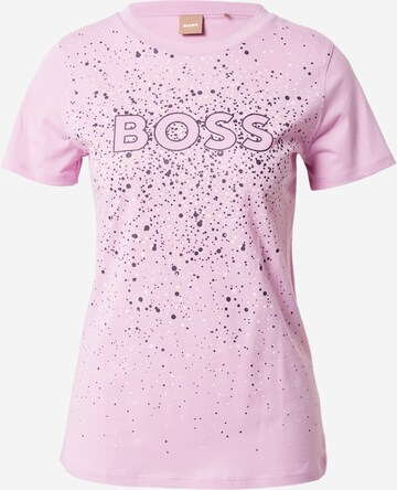 BOSS Shirt 'Elogo' in Lila: voorkant