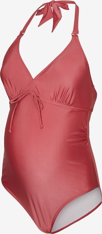 MAMALICIOUS T-shirt Swimsuit 'Molly' in Red: front