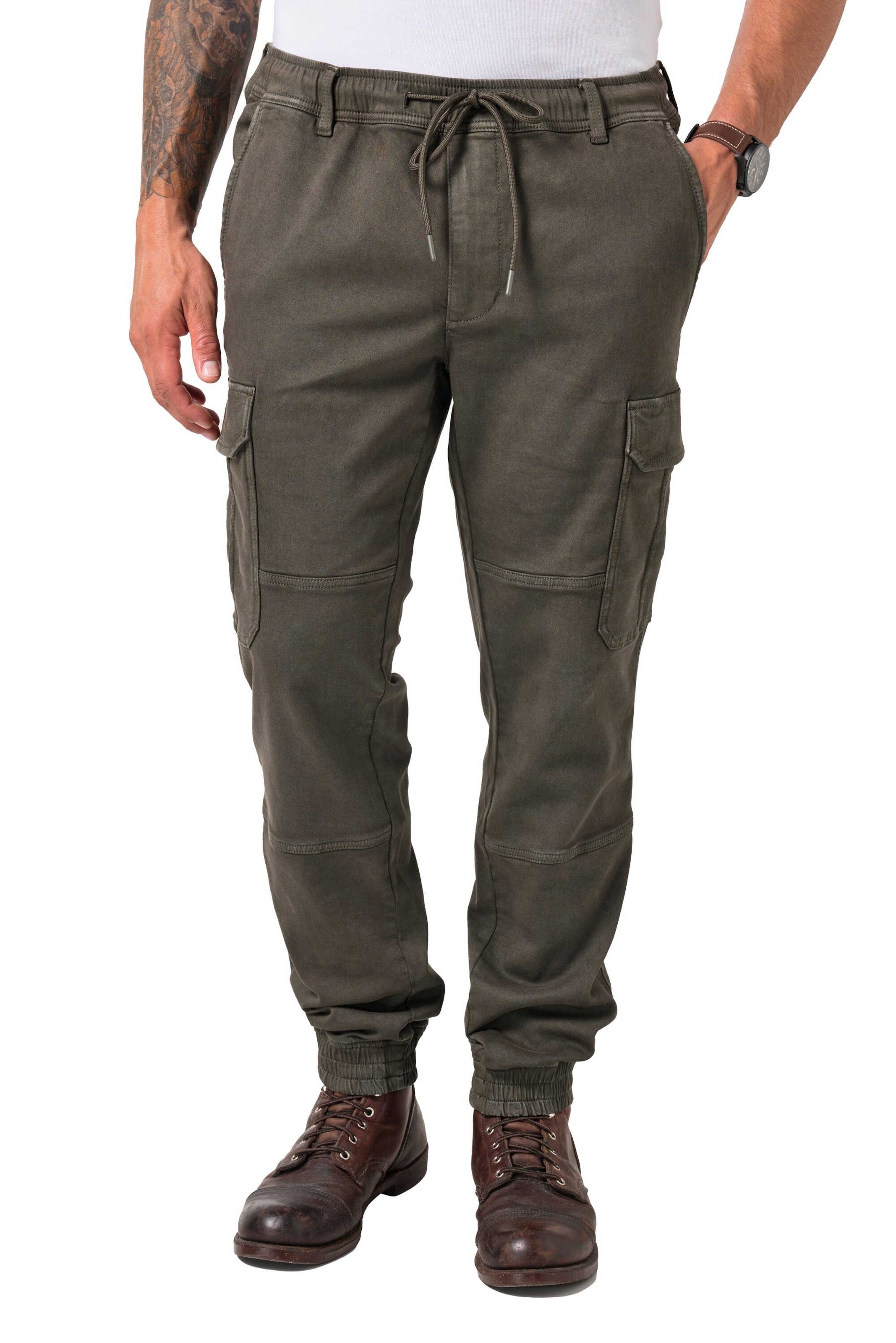 JP1880 Tapered Cargo trousers in Green: front