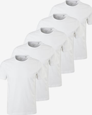 s.Oliver Shirt 'Basic' in Weiß: Vorderseite