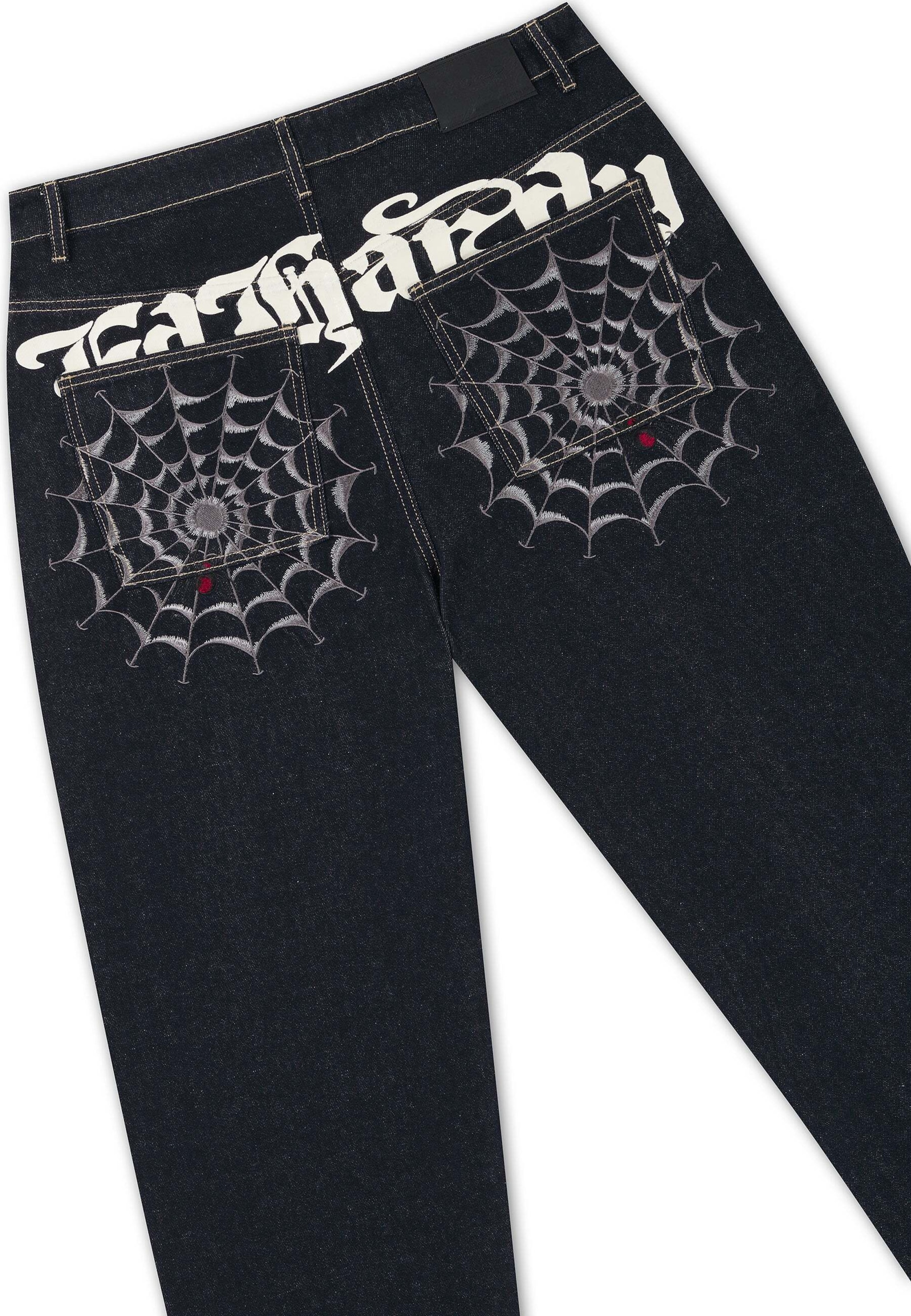 Ed Hardy Wide Leg Jeans i blå: tilbage