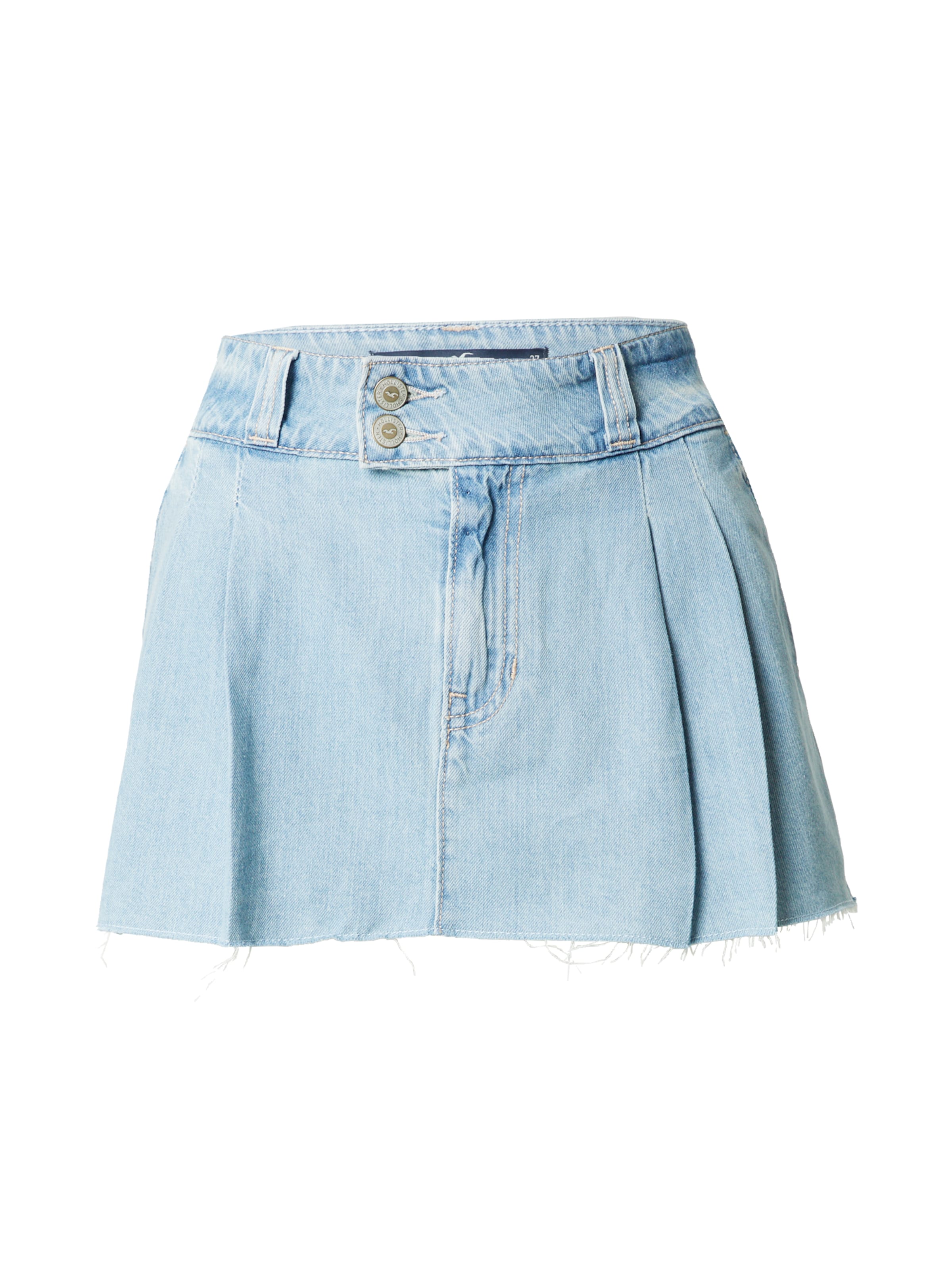 Fustă 'APAC DENIM LR MICRO PLEATED MINI' de la HOLLISTER pe albastru: față
