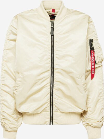 ALPHA INDUSTRIES Демисезонная куртка в Красный / Белый / Цвет белой шерсти, Обзор товара