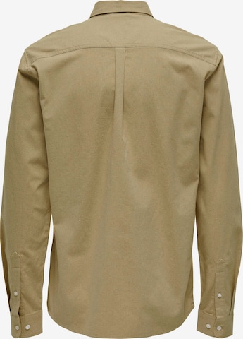 Only & Sons Regular fit Overhemd in Bruin