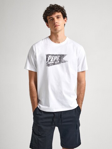 Pepe Jeans Shirt 'SINGLE CARDIFF' in Weiß: predná strana