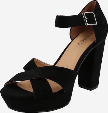 Bianco Strap Sandals in Black: front