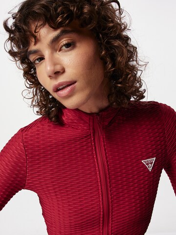 GUESS Athletic Zip-Up Hoodie 'Delma' in Red
