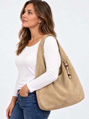 HNK Schoudertas 'Hobo-Tasche Taupe' in Grijs