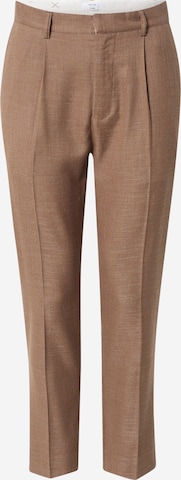 DAN FOX APPAREL Tapered Pantalon 'Ediz' in Bruin: voorkant