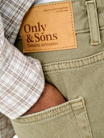Only & Sons Regular Jeans 'ONSEdge' in Groen