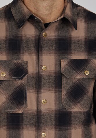 Whistler Regular fit Athletic Button Up Shirt 'Quilted' in Brown