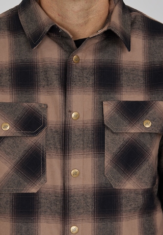 Whistler Regular fit Athletic Button Up Shirt 'Quilted' in Brown
