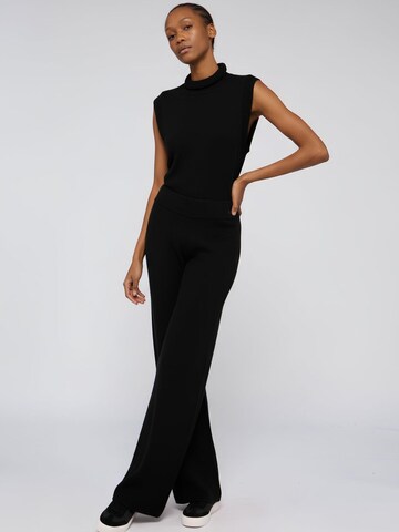Trussardi Wide leg Broek in Zwart: voorkant