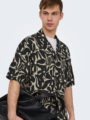 Only & Sons Comfort fit Overhemd 'ONSHARVI' in Zwart