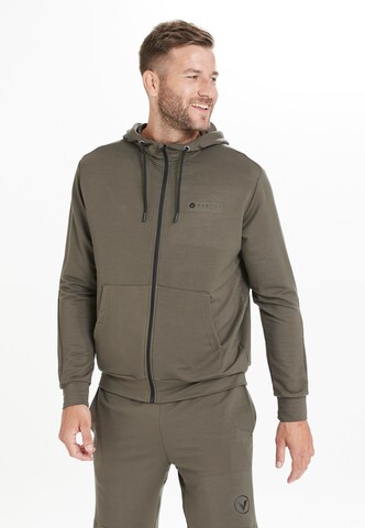 Virtus Athletic Zip-Up Hoodie 'Brent' in Green: front