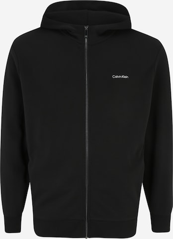 Calvin Klein Big & Tall - Sudadera con cremallera en negro: frente