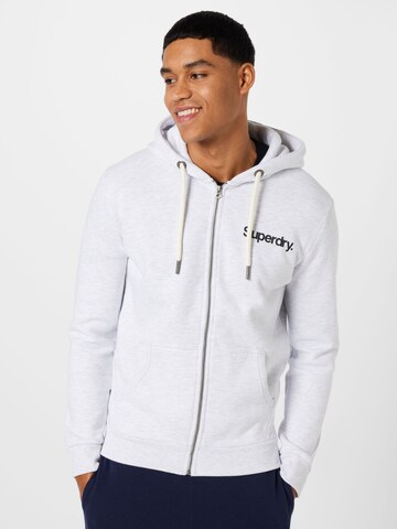 Superdry Zip-Up Hoodie in Grey: front