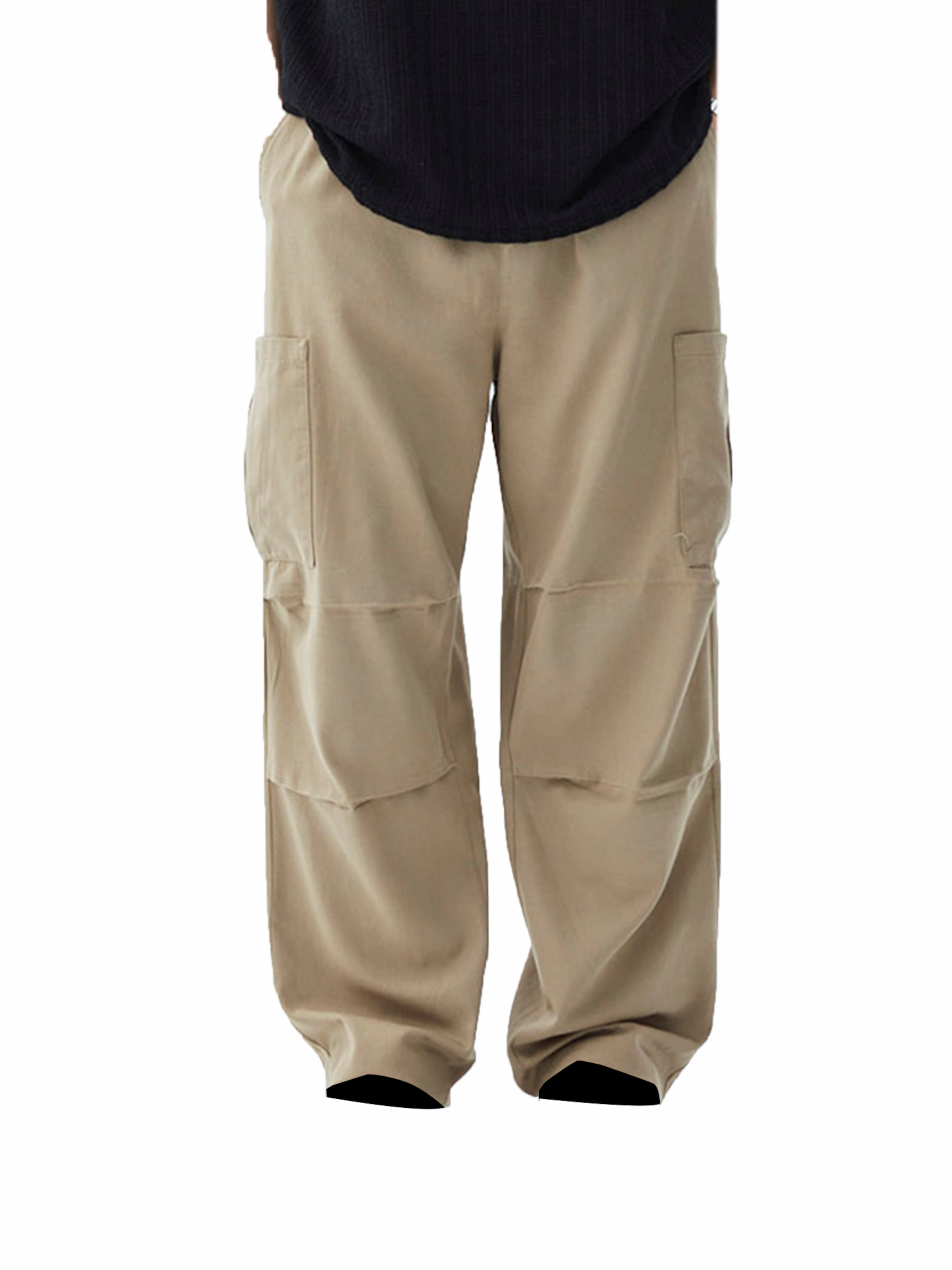 VAMOS CLO Loosefit Cargobukser i beige: forside