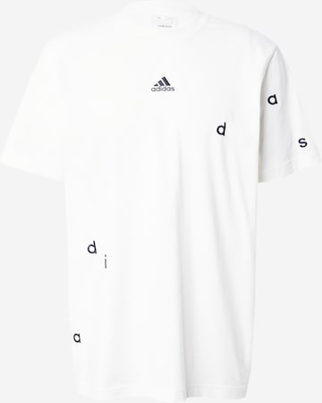 ADIDAS SPORTSWEAR Функционална тениска 'Embroidery' в бяло: отпред