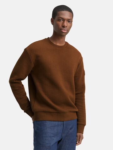 Sweat-shirt TOM TAILOR DENIM en marron : devant