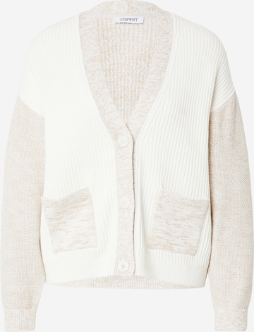 ESPRIT Gebreid vest in Beige: voorkant