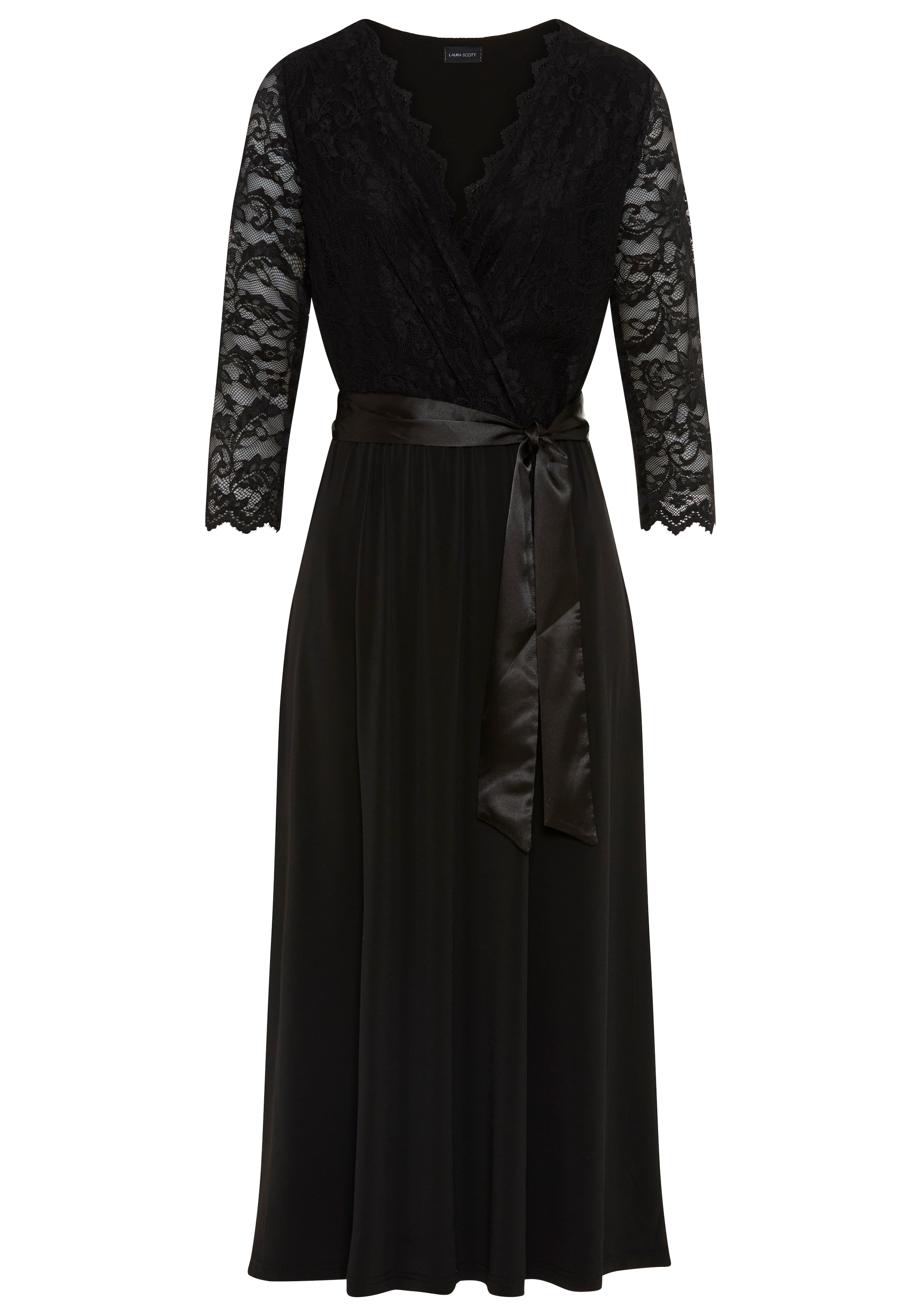 LAURA SCOTT Evening Dress in Black: front
