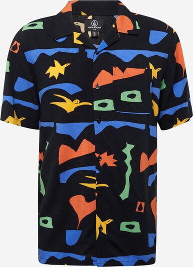 Marškiniai 'ARTHUR LONGO' iš Volcom, spalva – šviesiai mėlyna / šviesiai žalia / oranžinė / juoda, Prekių apžvalga
