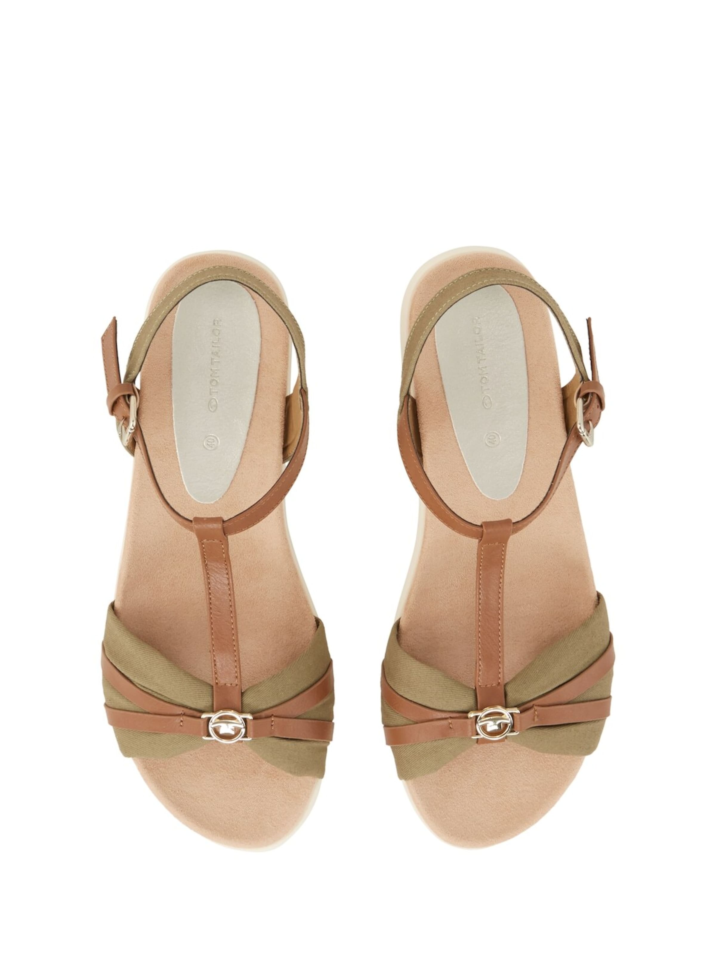 TOM TAILOR Páskové sandály – hnědá