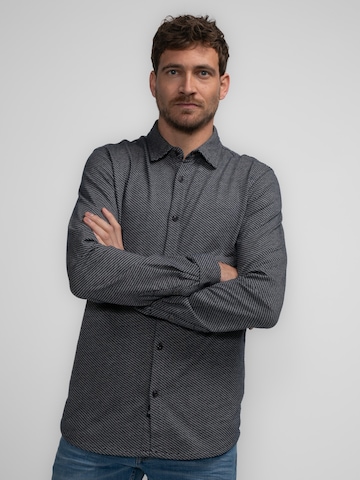 Petrol Industries Slim fit Overhemd 'Port' in Grijs: voorkant