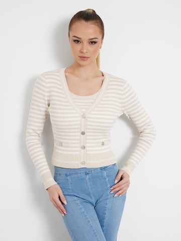 GUESS Knit Cardigan 'MARTI' in Beige: front