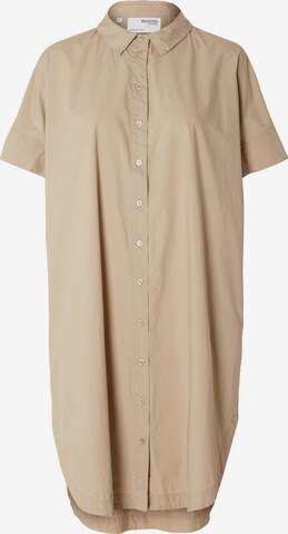 Robe-chemise SELECTED FEMME en beige : devant