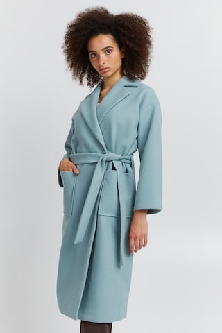 ICHI Between-Seasons Coat 'JANNET' in Blue: front