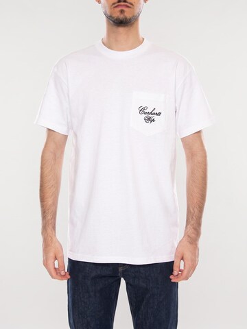 T-Shirt 'S/S Longhand Pocket T-Shirt White / Black' Carhartt WIP en blanc