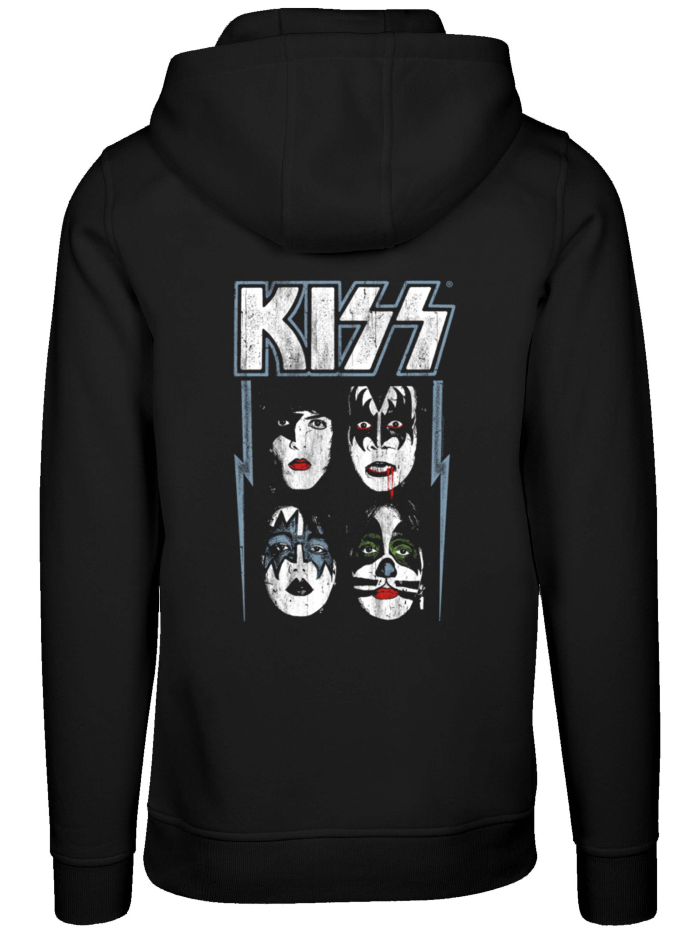 Sweat-shirt 'Kiss Rock Music Band Made For Lovin' You' F4NT4STIC en noir : devant
