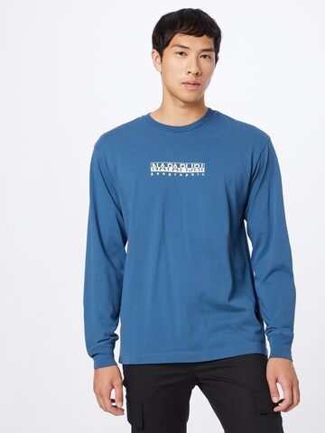 NAPAPIJRI Shirt 'Box' in Blauw: voorkant