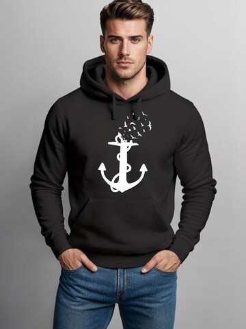 Neverless Sweatshirt 'Anker Vögel' in Black