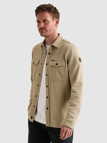 PME Legend Skjorta 'Cargo overshirt with waffle texture' i beige: framsida